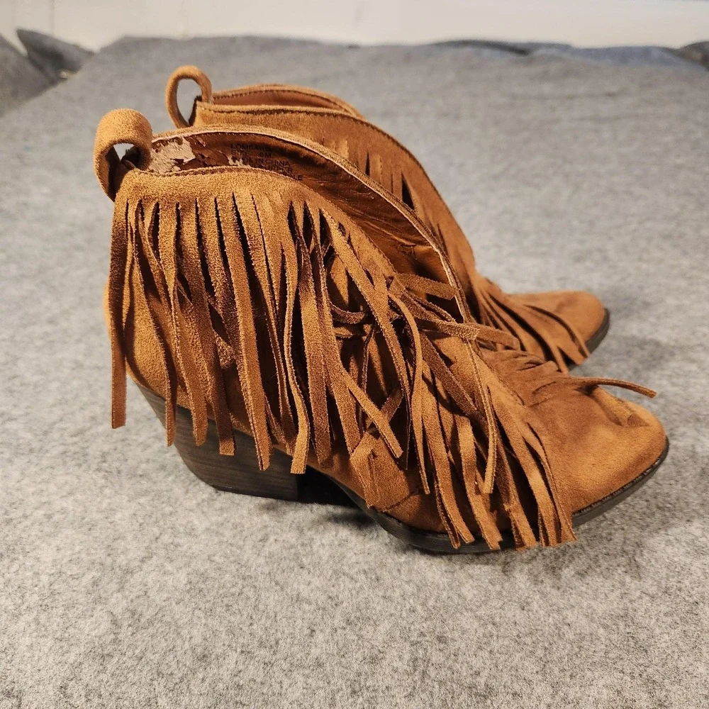 Coconuts By Matisse‎ Boots Womens Size 6 Tan Lombard Fringe Western Booties
